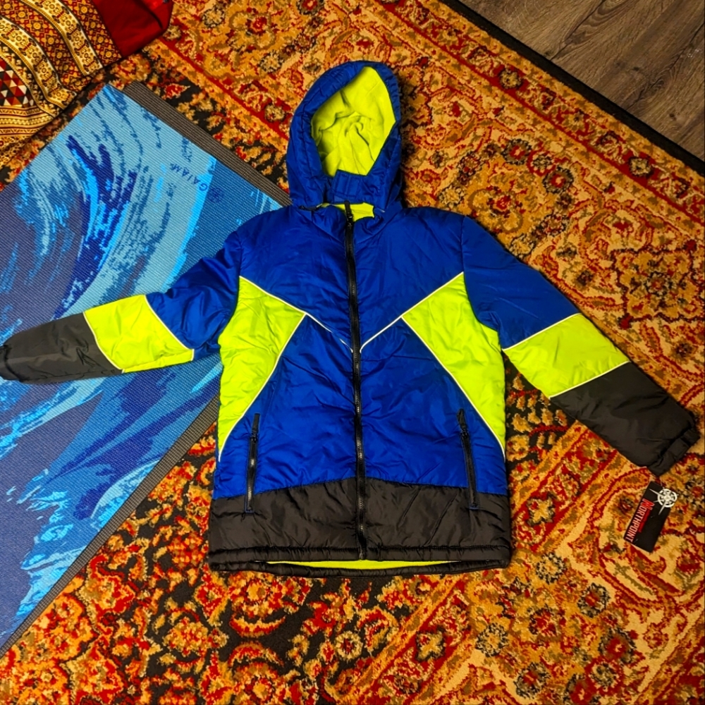 Authentic Apparel Northpoint Jacket Boys XL Blue/Yellow/Black